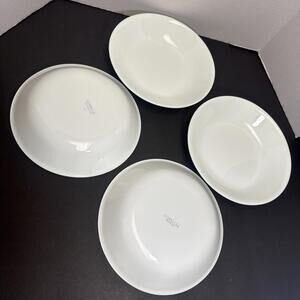 FOUR  CORELLE Vitrelle White 8.5 Inch Soup/Salad/Cereal/Mixing Bowls EXCELLENT!